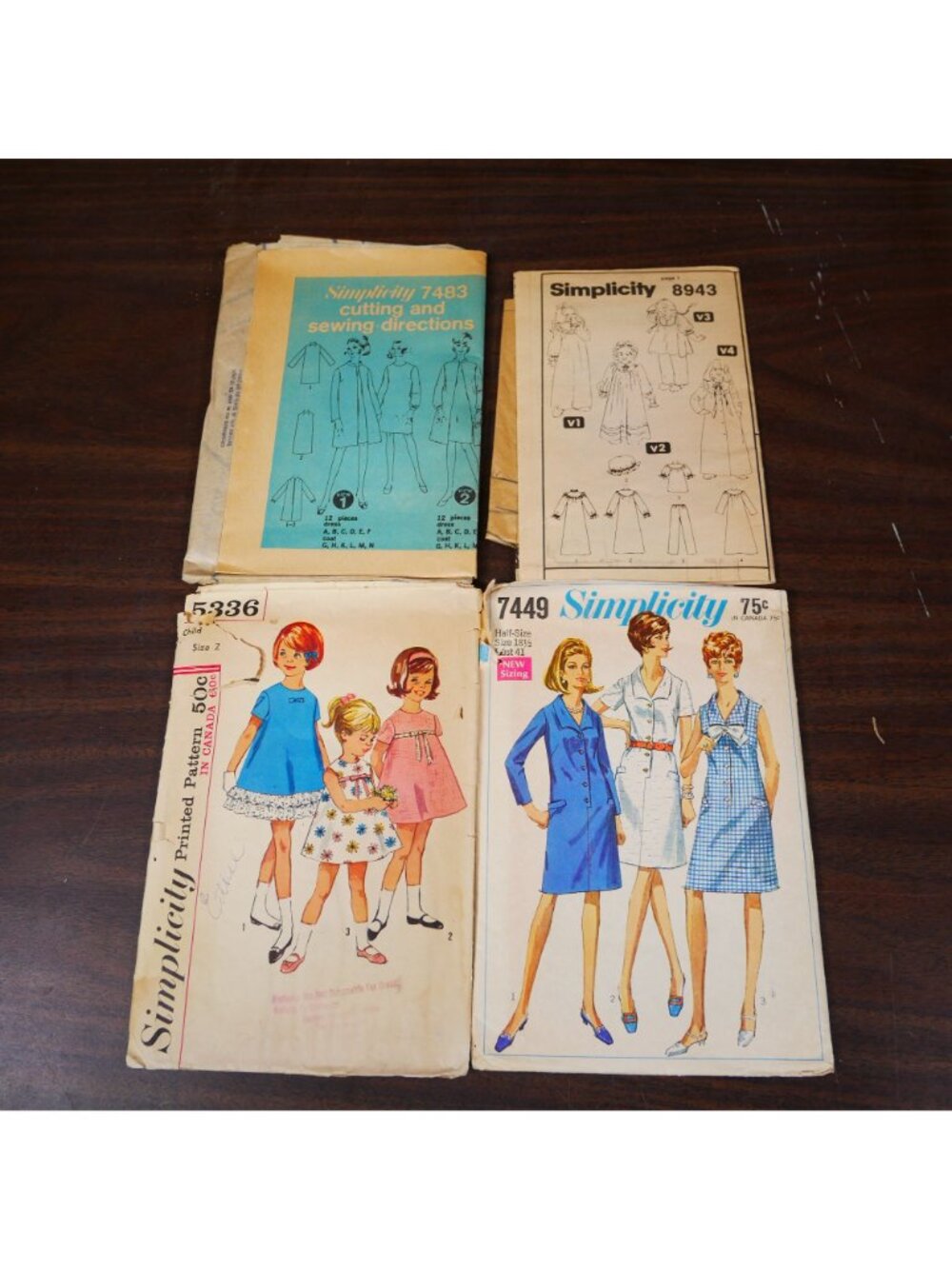 Lot Of 14 Vintage Simplicity Sewing Patterns For Dolls Kids & Adults Various Siz - Picture 2 of 5